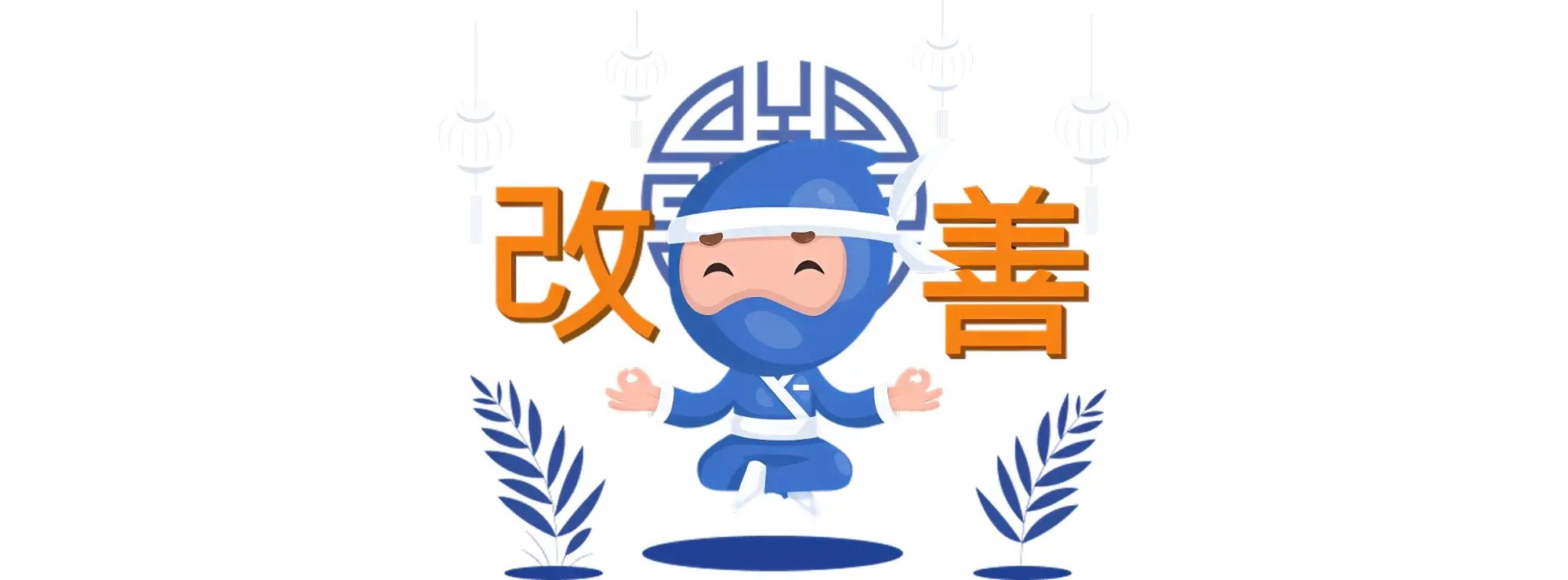 Kaizen-Ninja mit den japanischen zeichen