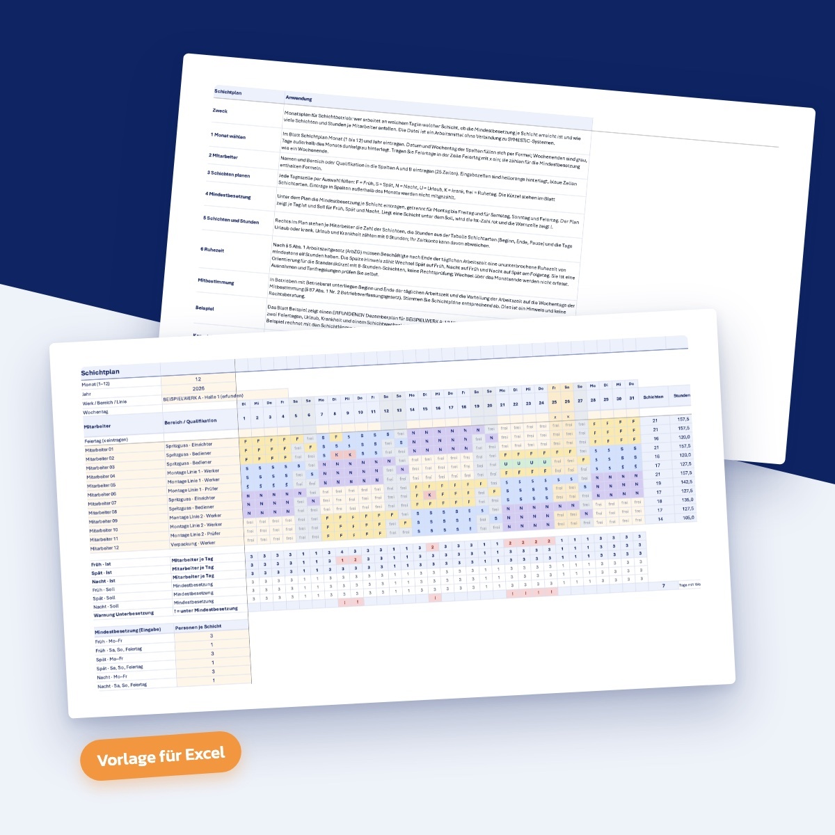 Schichtplan Vorlage für Excel Schichtplan Vorlage für Excel