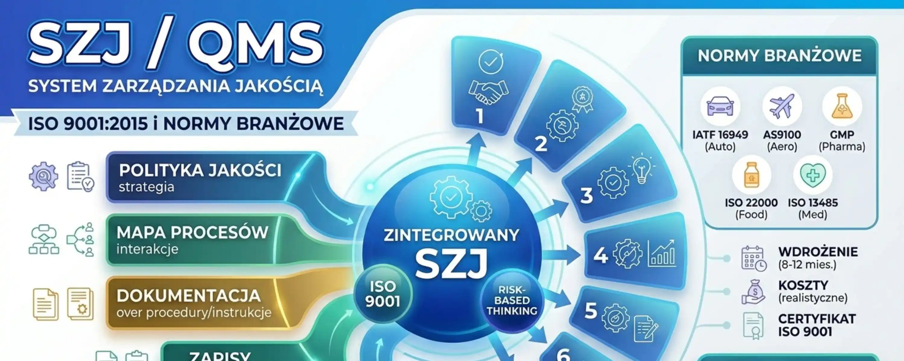 System zarządzania jakością (SZJ) — 7 zasad, ISO 9001 i wdrożenie