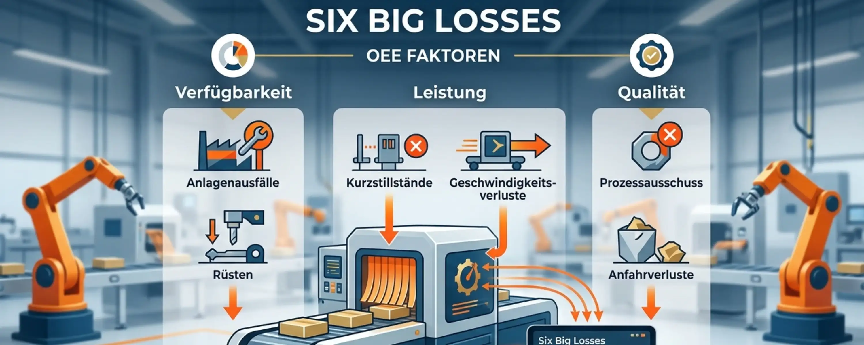 Six Big Losses: Die 6 OEE-Verlustarten nach TPM